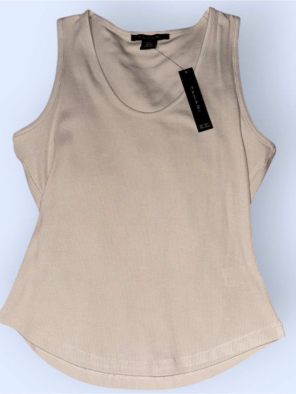 Tahari Ribbed Scoop Neck Tank
